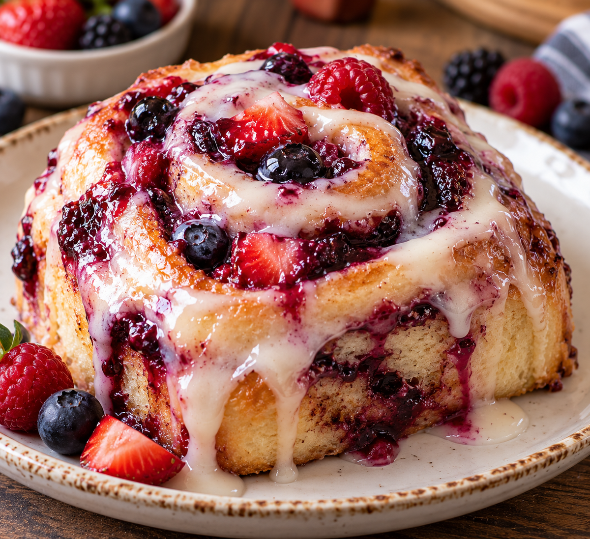 Mixed Berry Cinnamon Rolls - 4 Pack